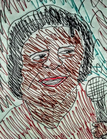 Drawing titled "James Brown" by Iheb Gharbi, Original Artwork, Marker