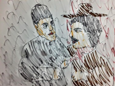 Σχέδιο με τίτλο "Don Camillo et Pepp…" από Iheb Gharbi, Αυθεντικά έργα τέχνης, Μαρκαδόρος