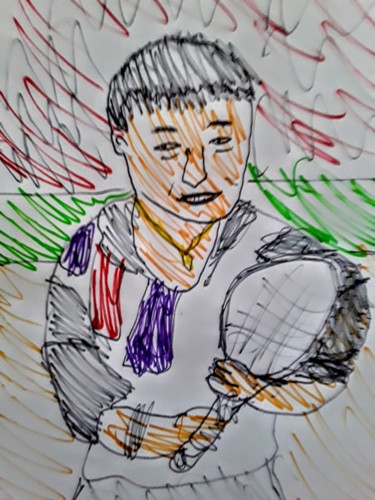 Drawing titled "Michael Chang" by Iheb Gharbi, Original Artwork, Marker