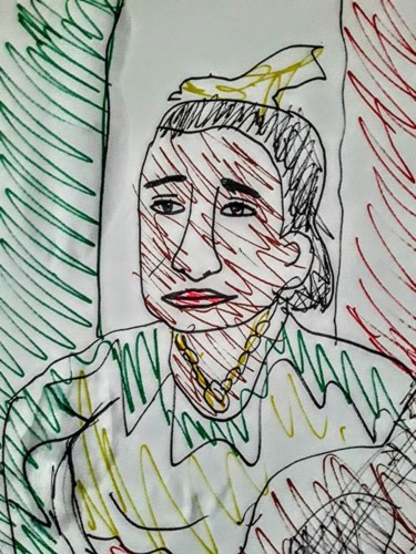 Drawing titled "Chavela Vargas" by Iheb Gharbi, Original Artwork, Marker