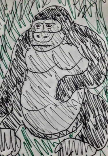 "Gorille" başlıklı Resim Iheb Gharbi tarafından, Orijinal sanat, Işaretleyici