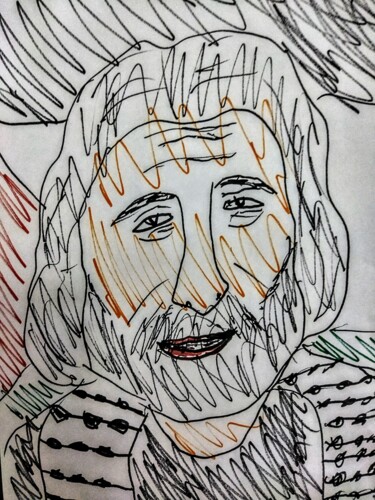 Drawing titled "Marcel khalifa" by Iheb Gharbi, Original Artwork, Marker