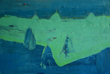 Schilderij getiteld "Silhouettes" door Ihor Melnyk, Origineel Kunstwerk, Olie Gemonteerd op Frame voor houten brancard