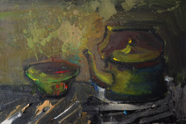 Malerei mit dem Titel "Hot water" von Ihor Melnyk, Original-Kunstwerk, Öl
