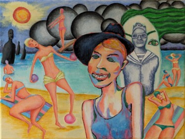 Pittura intitolato "On the beach before…" da Ihor Miroshnycnenko (Miro), Opera d'arte originale, Acrilico