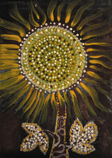 Peinture intitulée "Лучистый цветок" par Ihorkacrazy, Œuvre d'art originale, Acrylique