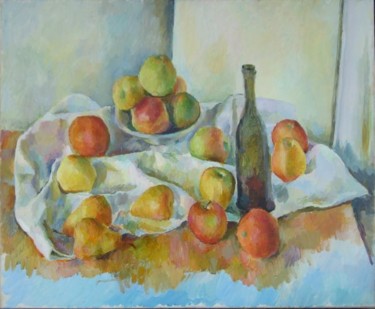 Картина под названием "Натюрмрот с яблокам…" - Игорь Карачевский, Подлинное произведение искусства, Масло