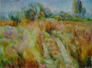 Картина под названием "Полыханье травы" - Игорь Карачевский, Подлинное произведение искусства, Масло
