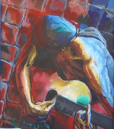 Картина под названием "Рок на мостовой" - Игорь Карачевский, Подлинное произведение искусства