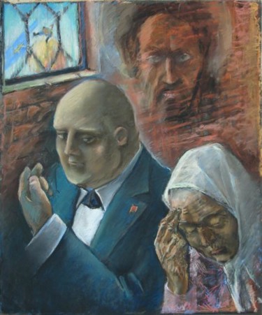 Картина под названием "В храме" - Игорь Карачевский, Подлинное произведение искусства, Масло