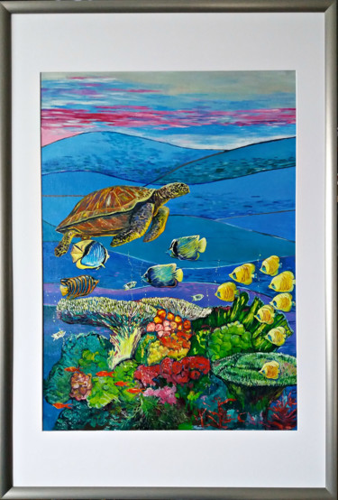 제목이 "Под водой"인 미술작품 Vyacheslav Ig로, 원작, 기름 기타 단단한 패널에 장착됨