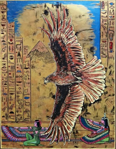 Картина под названием "Крылья" - Vyacheslav Ig, Подлинное произведение искусства, Масло Установлен на Деревянная рама для но…