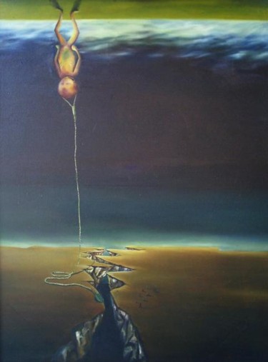 Painting titled "ter'gantung ke atas" by Ika Lusianani, Original Artwork, Oil
