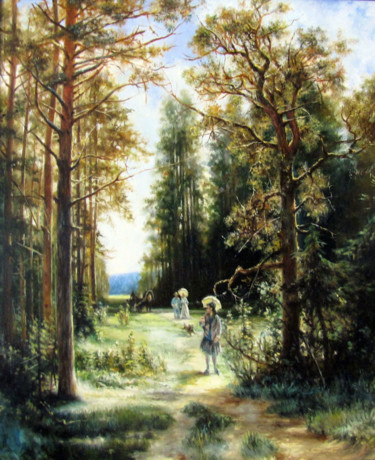 Peinture intitulée "Дорожка в лесу.Копи…" par Igor Karandov, Œuvre d'art originale