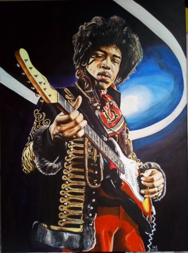 Painting titled "Hendrix 2" by Ike, Original Artwork, Acrylic