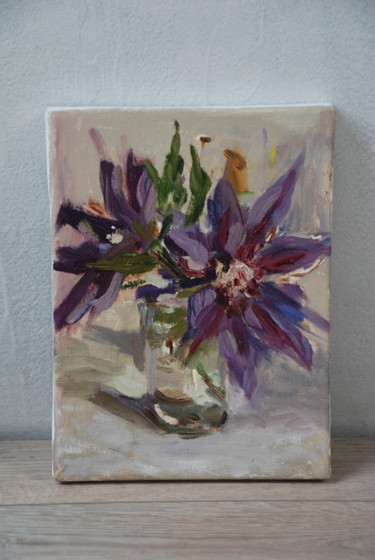 Malerei mit dem Titel "Blumen im Glas" von Inna Komarova, Original-Kunstwerk, Öl