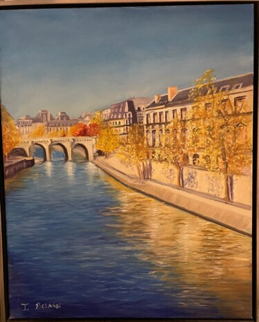 Schilderij getiteld "Paris" door Ikram Belarbi, Origineel Kunstwerk, Olie