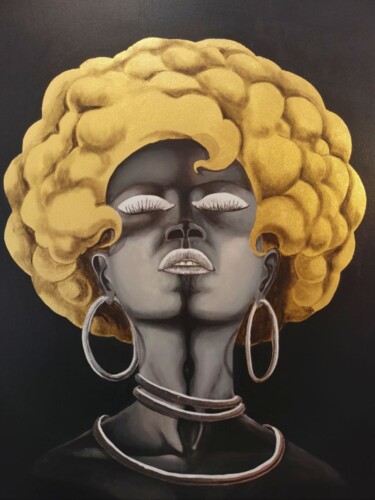 Malerei mit dem Titel "Afro" von Ilia Byzov, Original-Kunstwerk, Acryl