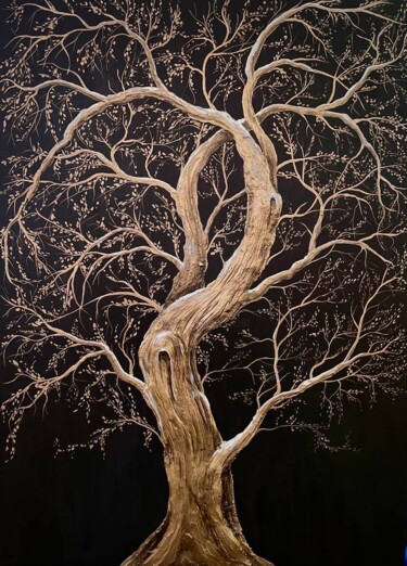 Painting titled "Money Tree" by Ilia Byzov, Original Artwork, Acrylic