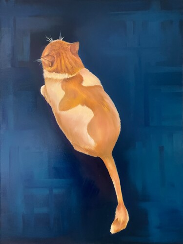 Картина под названием "Cat" - Ильдар Бикбов, Подлинное произведение искусства, Масло