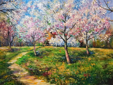 Painting titled "Spring mood" by Ilgiz Murtazin, Original Artwork, Oil