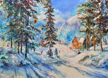Painting titled "Зимняя" by Ilgiz Murtazin, Original Artwork, Oil