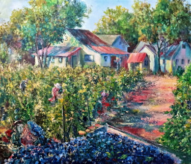 Peinture intitulée "Сбор винограда" par Ilgiz Murtazin, Œuvre d'art originale, Huile