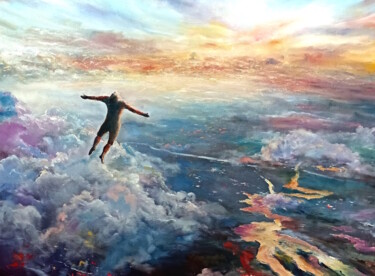 Painting titled "To the sky for a st…" by Ilgiz Murtazin, Original Artwork, Oil Mounted on Wood Stretcher frame
