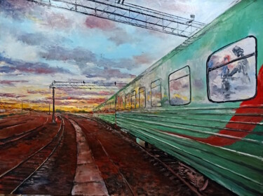 "Where is your train…" başlıklı Tablo Ilgiz Murtazin tarafından, Orijinal sanat, Petrol Ahşap Sedye çerçevesi üzerine monte…