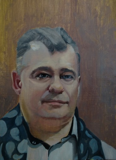 Painting titled "Автопортрет" by Ilia Ivanov, Original Artwork, Oil