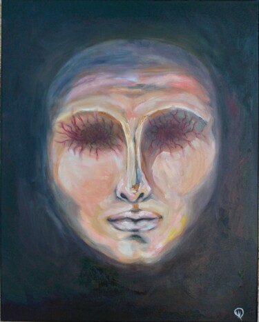 Картина под названием "Лицо" - Иляна Шибельбаум, Подлинное произведение искусства, Масло