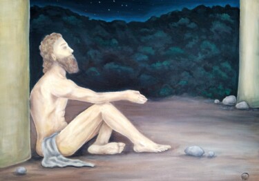 Картина под названием "Ночные мысли" - Иляна Шибельбаум, Подлинное произведение искусства, Масло