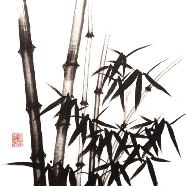 Bamboo forest-Bamboo series No. 2109 Chinese ink Painting Painting titled "Bamboo forest-Bambo…" by Ilana Shechter, Original Art, Ink