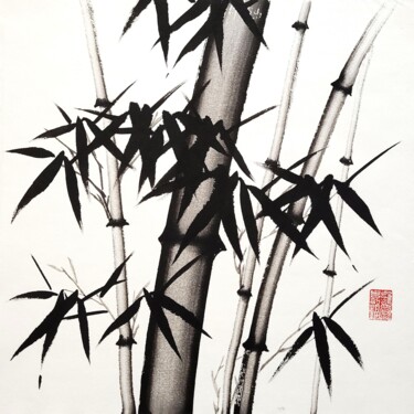 Pittura intitolato "Bamboo forest - Bam…" da Ilana Shechter, Opera d'arte originale, Inchiostro