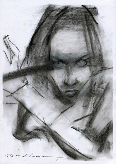 Tekening getiteld "Fiona Apple 3" door Ilaria La Preziosa, Origineel Kunstwerk, Houtskool