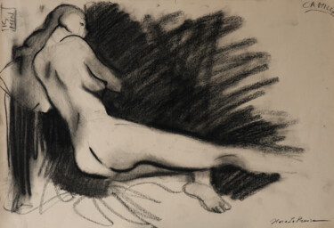 「Camilla 2」というタイトルの描画 Ilaria La Preziosaによって, オリジナルのアートワーク, 木炭