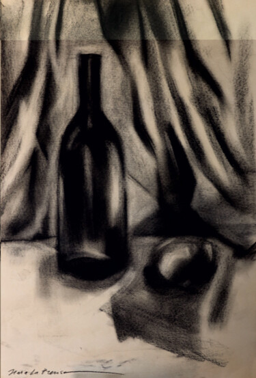 Tekening getiteld "Bottiglia" door Ilaria La Preziosa, Origineel Kunstwerk, Houtskool