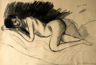 「Rose」というタイトルの描画 Ilaria La Preziosaによって, オリジナルのアートワーク, 木炭