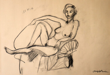 Drawing titled "Studio" by Ilaria La Preziosa, Original Artwork, Charcoal