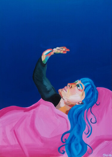 「Melancolie - Fanny」というタイトルの絵画 Ilaria Micaleによって, オリジナルのアートワーク, オイル