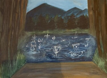 Malerei mit dem Titel "The Lake" von Ilaria Sartini, Original-Kunstwerk, Acryl