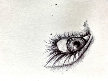 Rysunek zatytułowany „Eye” autorstwa Lipstick, Oryginalna praca, Atrament