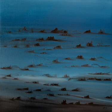 Painting titled "Ushuaia" by Ilaria Sperotto, Original Artwork, Oil Mounted on Wood Stretcher frame