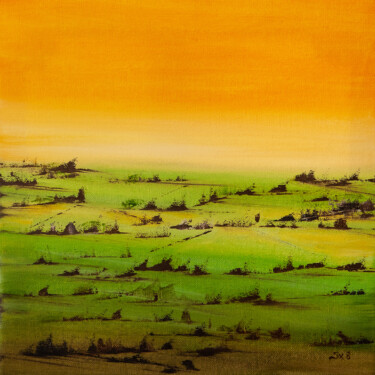 Pittura intitolato "Atmosfera gialla" da Ilaria Sperotto, Opera d'arte originale, Olio Montato su Telaio per barella in legno
