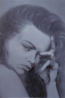 Drawing titled "Luisa" by Ilario Massetti, Original Artwork, Pencil