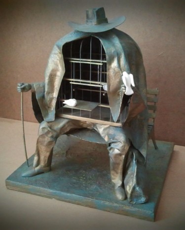 Скульптура под названием "Terapeuta II" - Ilario Massetti, Подлинное произведение искусства, Папье-маше