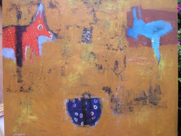 Peinture intitulée "le gardien de l'hom…" par Ilboudo, Œuvre d'art originale