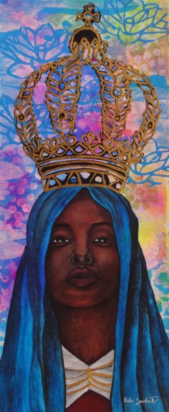 Картина под названием "Nossa Senhora de Ap…" - Ilda Santa Fé, Подлинное произведение искусства, Акварель