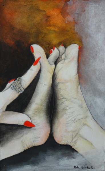 Painting titled "Sedosos" by Ilda Santa Fé, Original Artwork, Watercolor