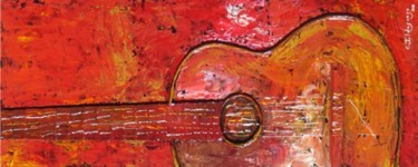 Peinture intitulée "GUITARRA CLASICA" par Edna Ildefonso, Œuvre d'art originale